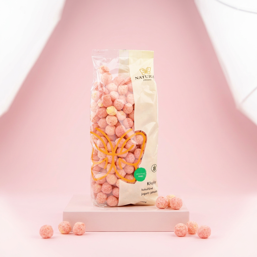 Kukuřičné křupky jogurt jahoda - 140 g