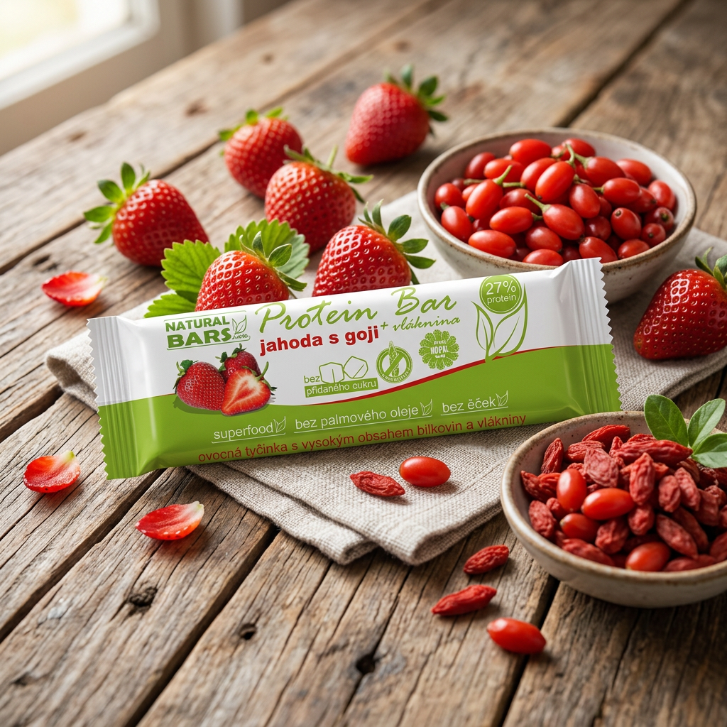Jahodová tyčinka s goji proteinová - 40 g
