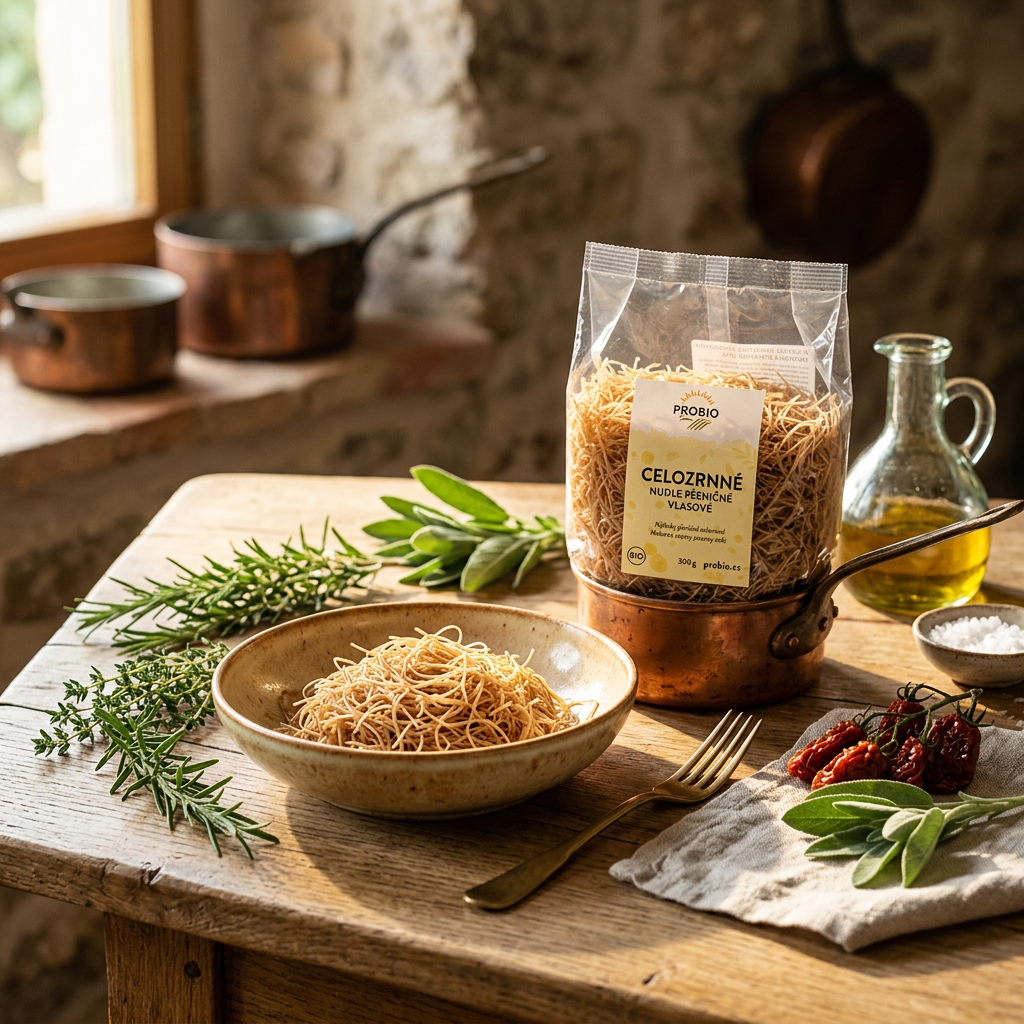 Pšeničné nudle BIO celozrnné vlasové - 300 g