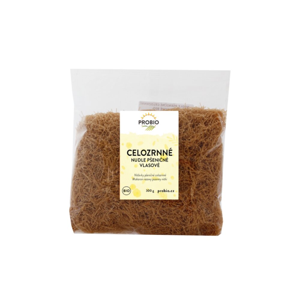 Pšeničné nudle BIO celozrnné vlasové - 300 g
