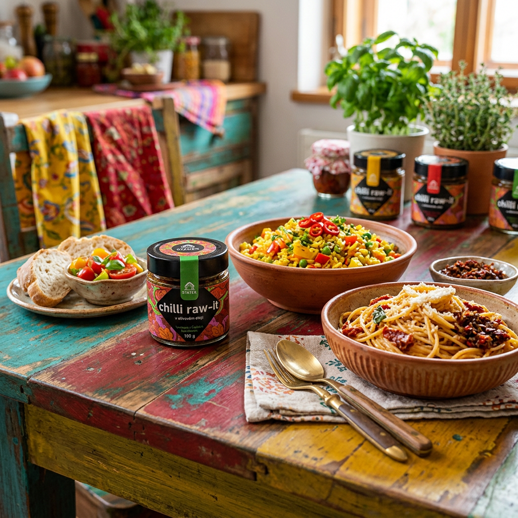 Chilli papričky Rawit nakládané v olivovém oleji a bylinách - 180 g