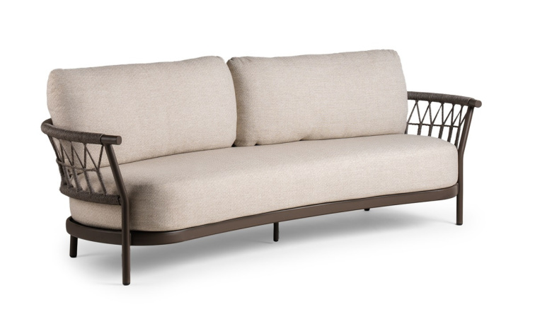 FRESCA podnožka/stolek hnědá