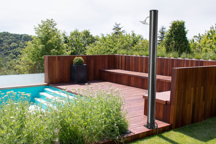 Solární sprcha G21 Helen 40 l, černo-stříbrná