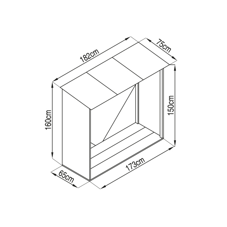 Přístřešek na dřevo G21 WOH 136 - 182 x 75 cm