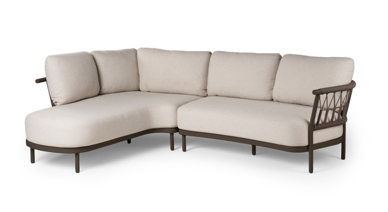 FRESCA podnožka/stolek hnědá