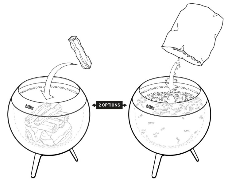 Stylový BBQ gril a ohniště MOON v jednom na dřevo a peletky