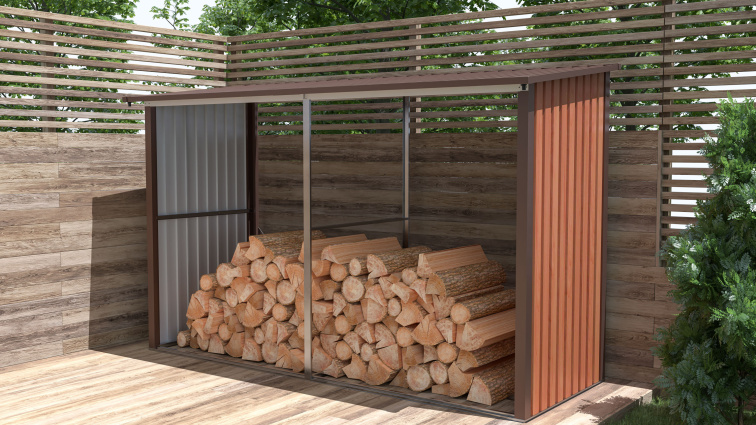 Přístřešek na dřevo G21 WOH 682 - 302 x 119 cm