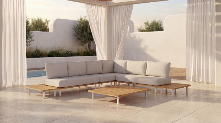 KYTSU sedací rohová souprava krémová