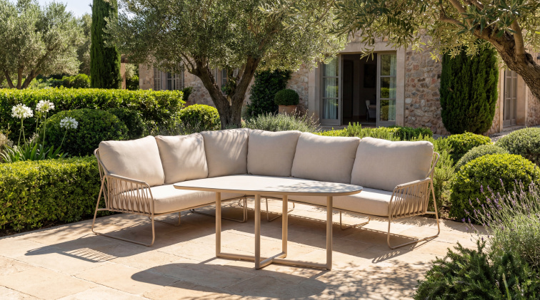 RIVERA jídelní stůl champagne, deska stolu organic