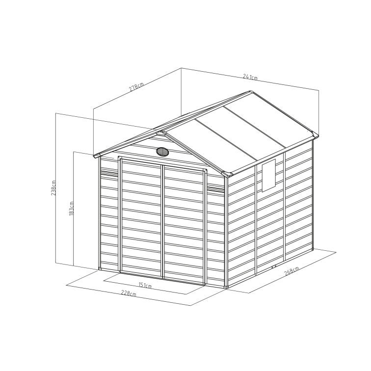 Zahradní domek G21 Boston 670 - 241 x 278 cm, plastový
