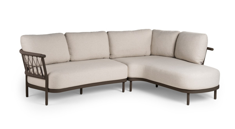 FRESCA rohová sedací souprava hnědá, levá