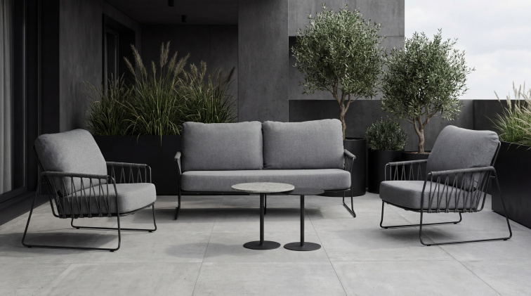 Kávový stolek SOLEA - trespa velký Grafit