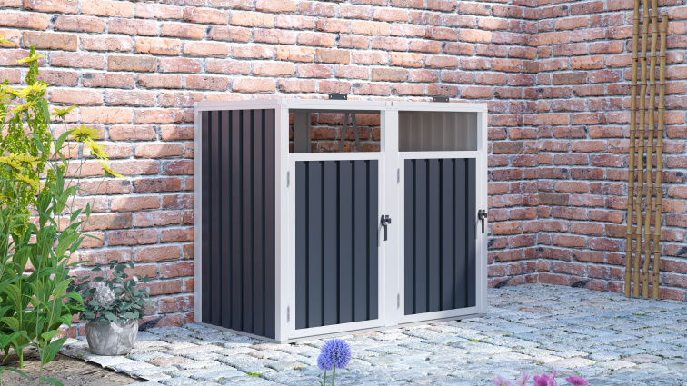 Přístřešek na odpadkové koše/popelnice G21 146x121x82 cm, antracitový plechový