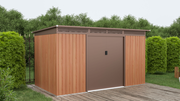 Zahradní domek G21 GRAH 700 - 340 x 187 x 206 cm, plechový