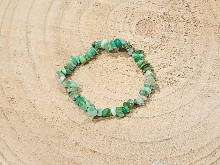 Chryzopras - náramek; 5-10mm - sekaný