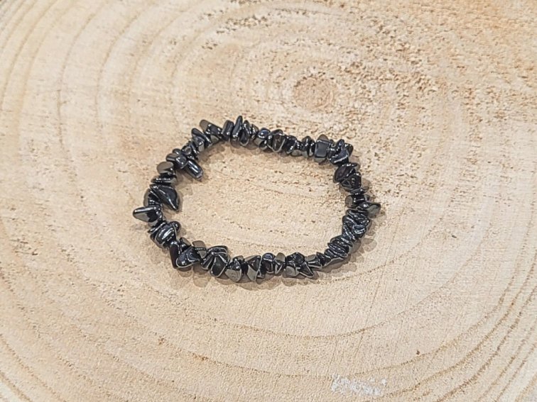 Hematit - náramek; 5-10mm - sekaný