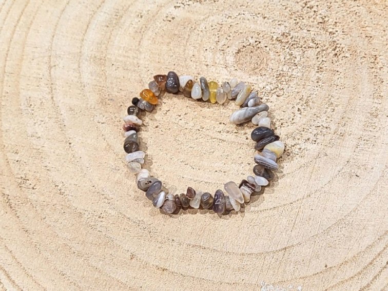 Achát - náramek; 5-10mm - sekaný