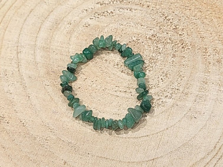 Avanturín zelený - náramek; 5-10mm - sekaný