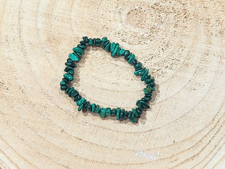 Malachit - náramek; 5-10mm - sekaný
