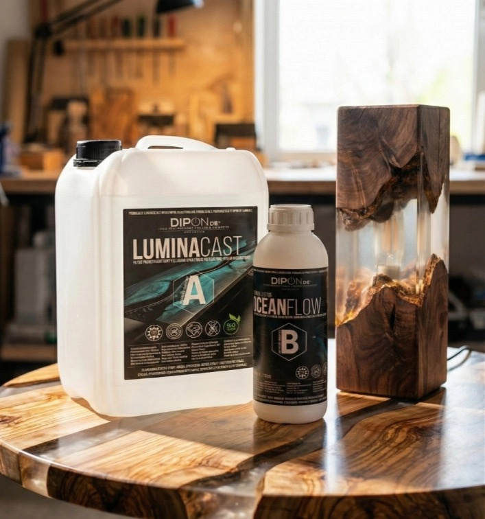 DIPON LuminaCast 9 Ocean Flow 0,75 kg - Nízko viskozní epoxidová pryskyřice, tloušťka 10 cm