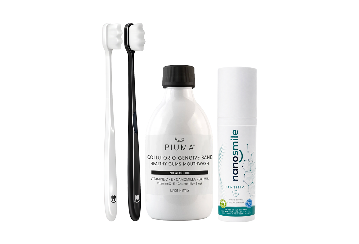 Kompletní set ústní péče Nanosmile & Piuma