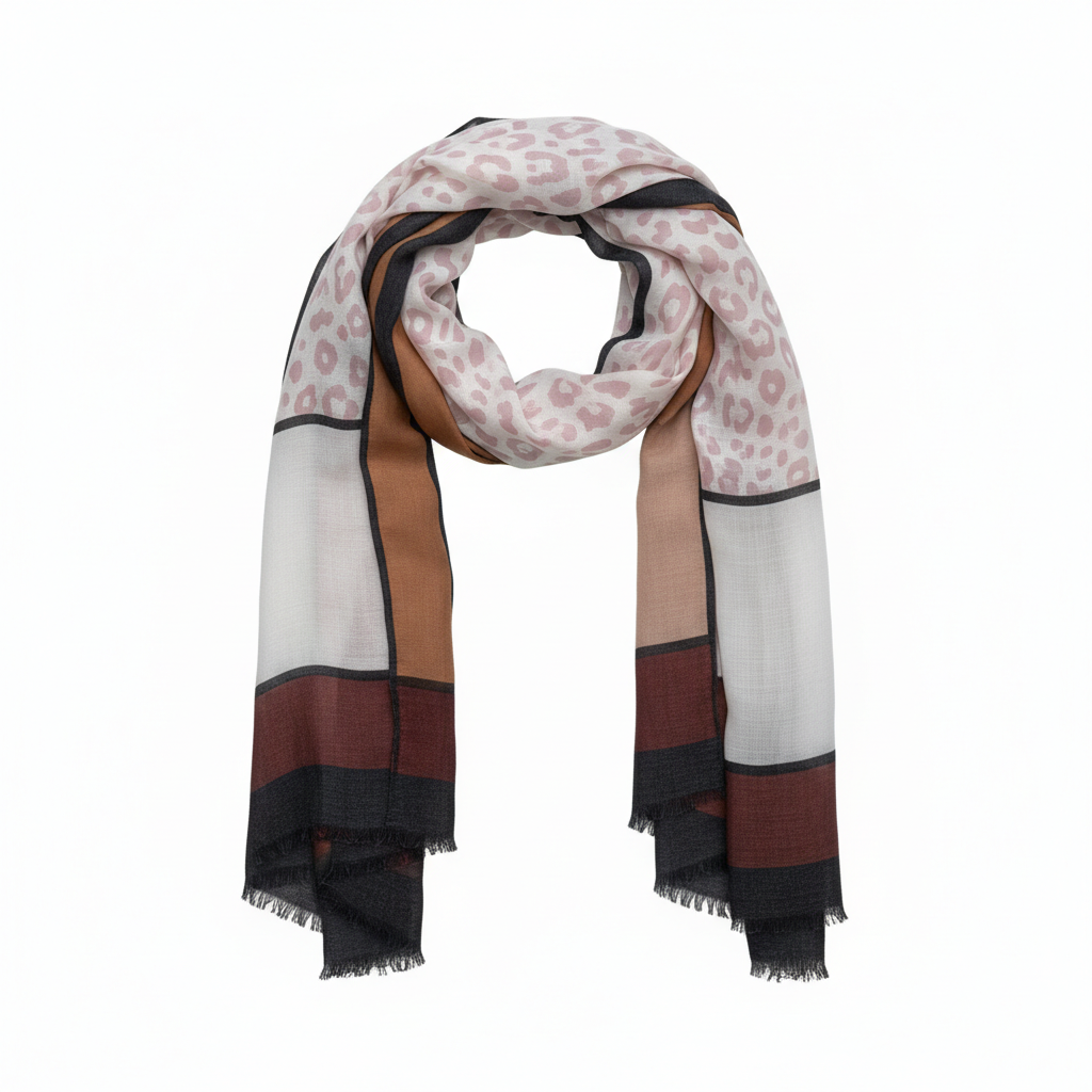 Wildora-wa Barevný šátek 180x78 cm - Zvířecí a Geometrický Vzor