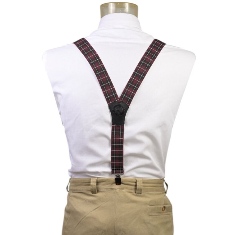 Kšandy pánské, červeno - černé káro MB2039