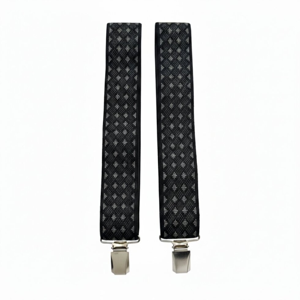 Elegantní pánské šedé kšandy MB2061 s koženkovým středem