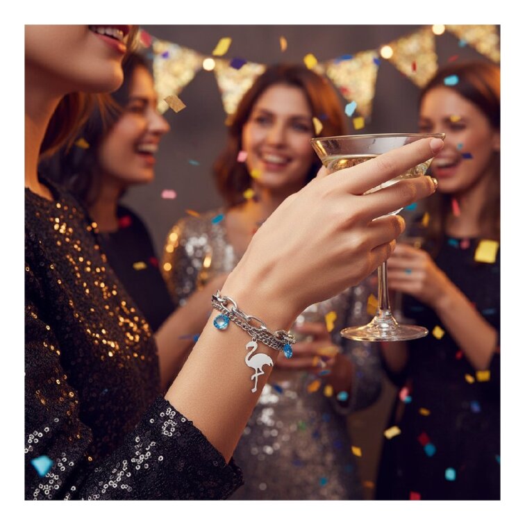 Stříbrný náramek z chirurgické oceli DHE372