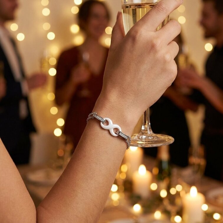 Dámský náramek nekonečno z chirurgické oceli CKR758