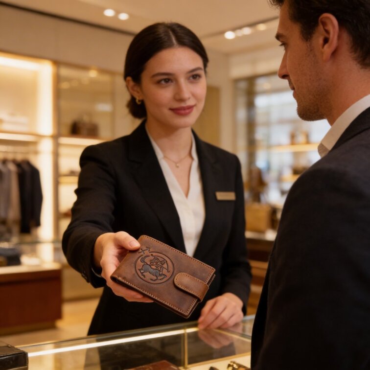 Pánská kožená peněženka se znamením Střelec