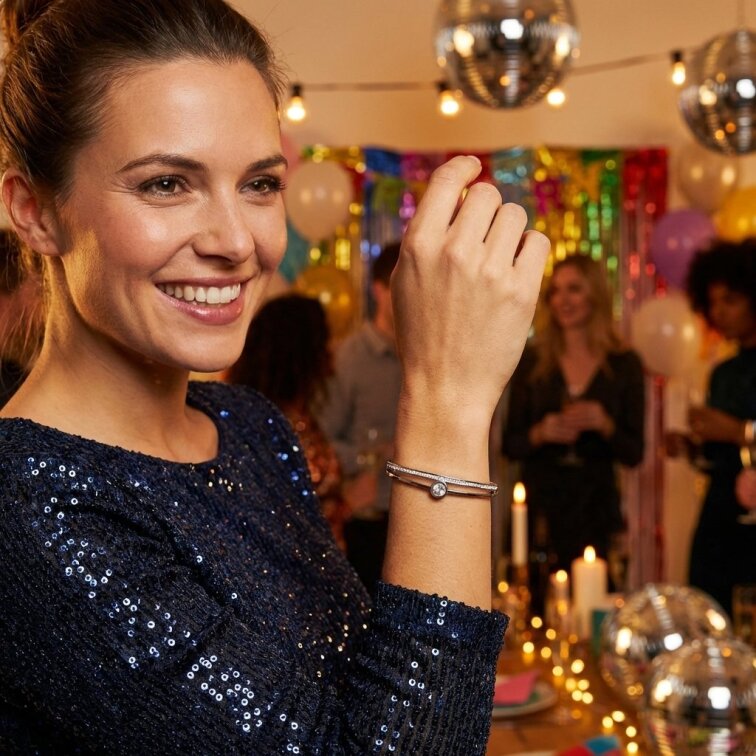 Dámský náramek stříbrný z chirurgické oceli s okem