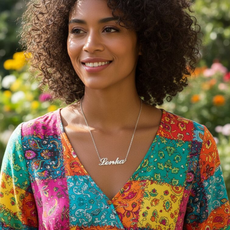 Řetízek z oceli se jménem Lenka stříbrný