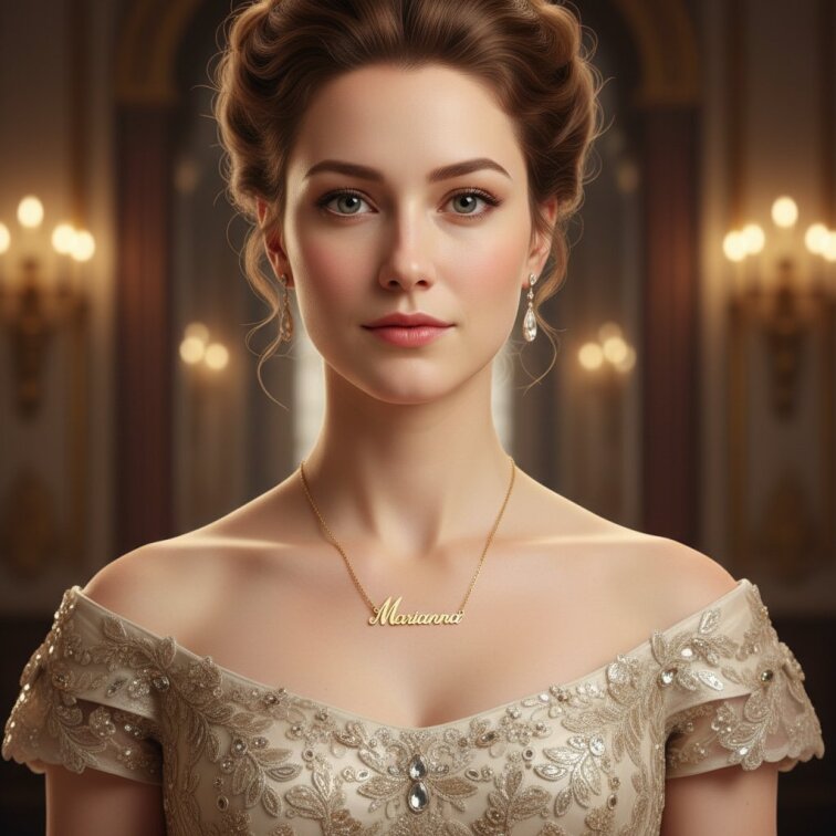 Řetízek z oceli se jménem Marianna zlatá ocel