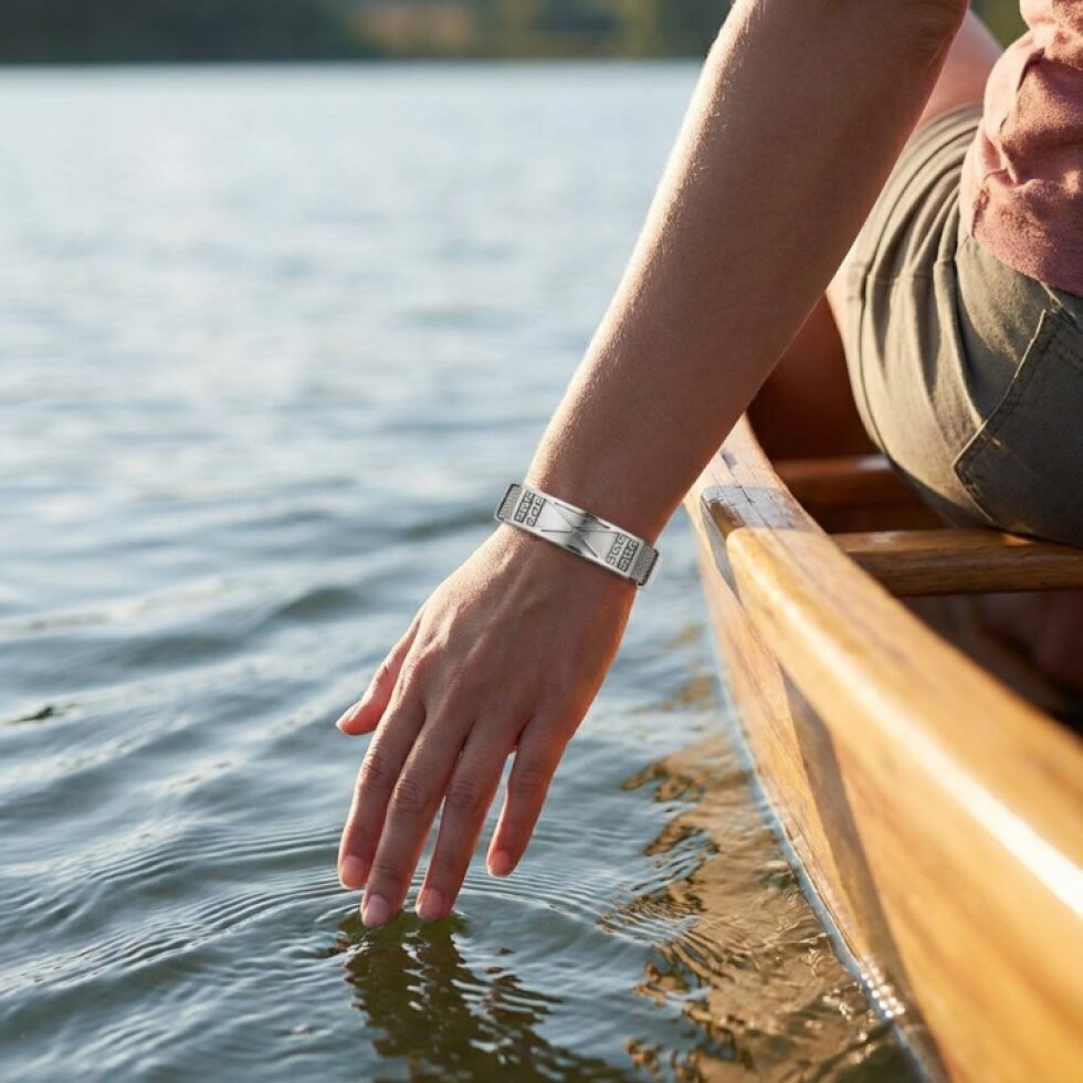 Náramek stříbrný z chirurgické oceli CKR776