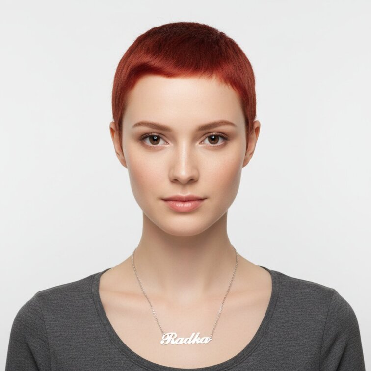 Řetízek z oceli se jménem Radka stříbrný