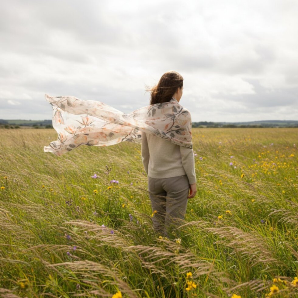 Dámská šála Florela-wa-137 s květinovým vzorem 180x70 cm