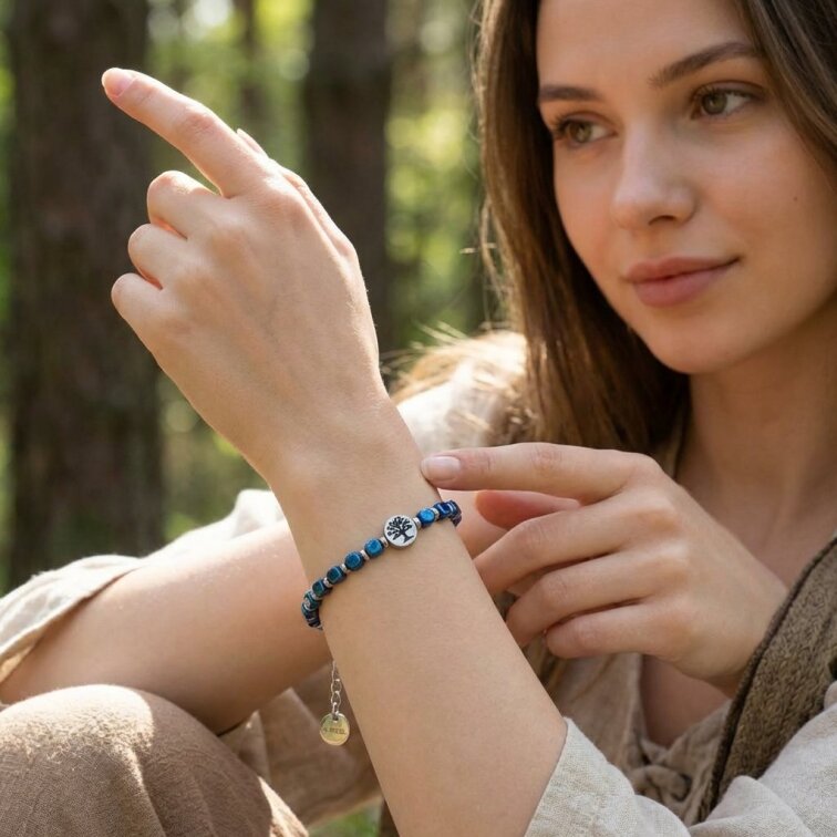 Dámsky ocelový náramek se stromem života