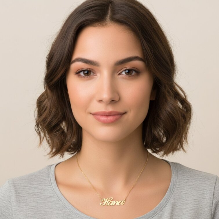 Řetízek z oceli se jménem Hana zlatá ocel