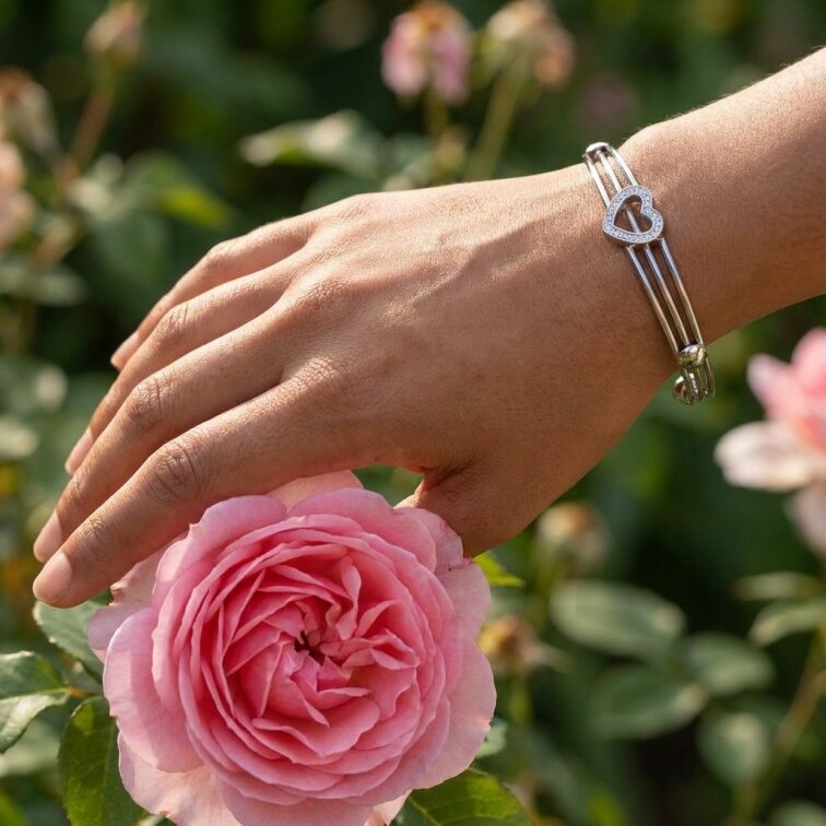 Elegantní Náramek se Srdíčkem z Chirurgické Oceli