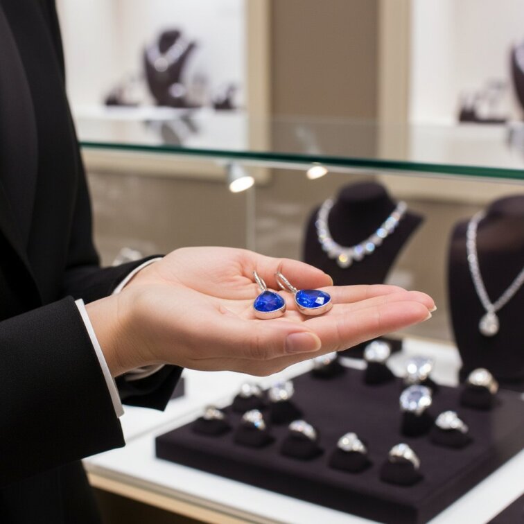 Blue náušnice slza z chirurgické oceli GL 655 - Elegantní a hypoalergenní