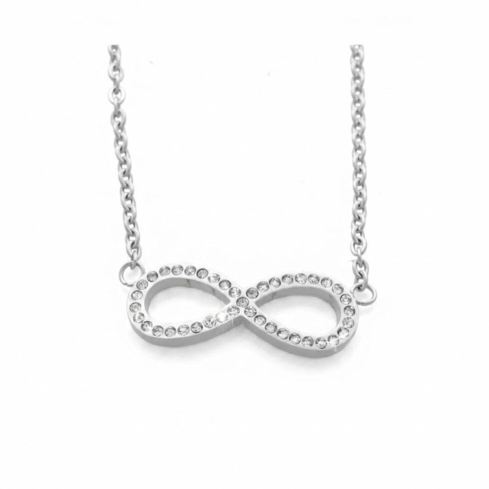 Ocelový přívěsek nekonečno se zirkony 32