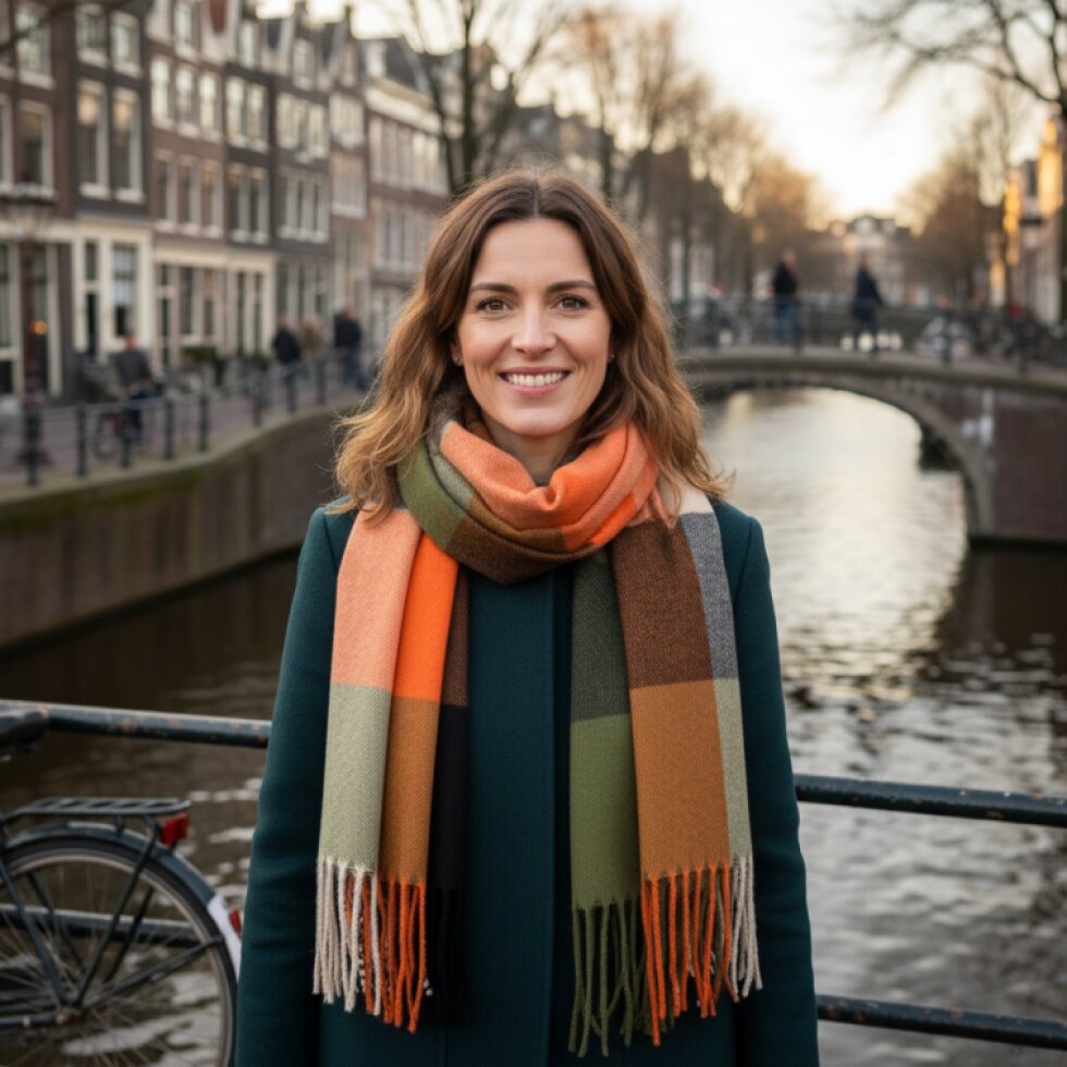 Kašmírová dámská kostkovaná šála 180 x 65 cm