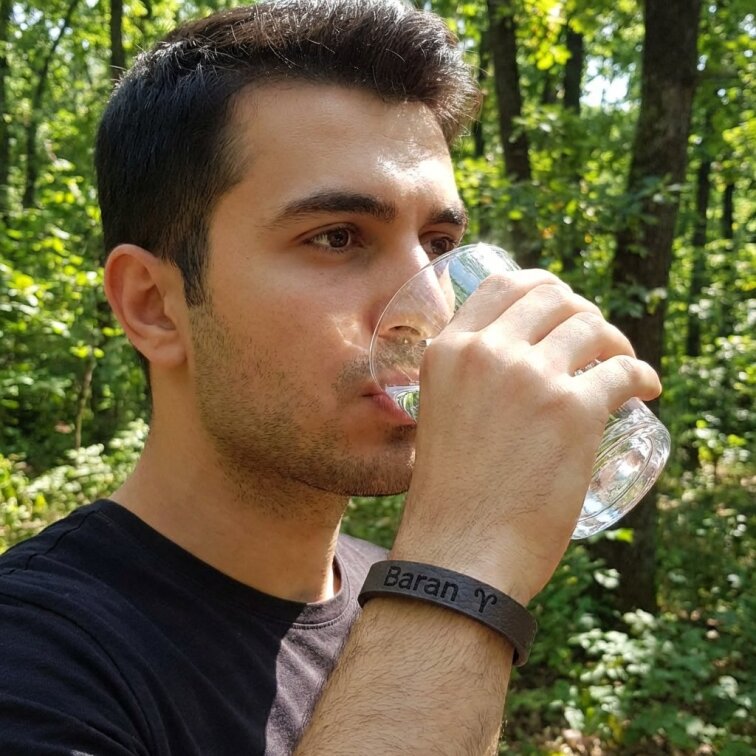 Pánský kožený náramek hnědý se znamením Baran