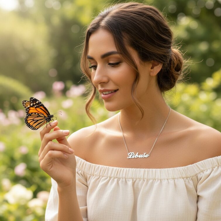 Řetízek z oceli se jménem Libuše stříbrný