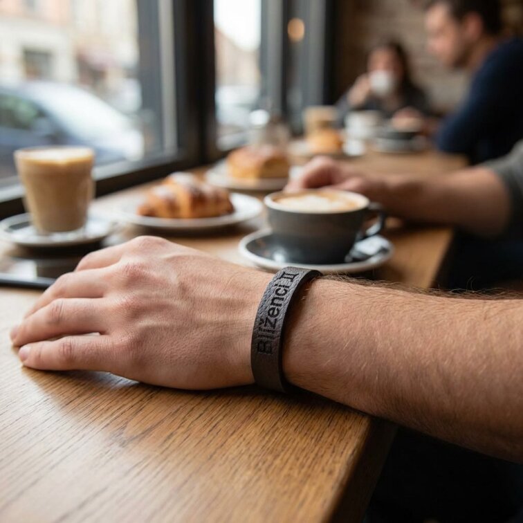 Pánský kožený náramek hnědý se znamením Blíženci