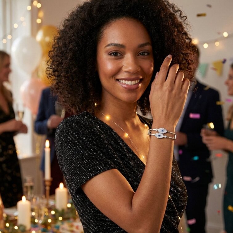 Dámský náramek ochranné oko z chirurgické oceli