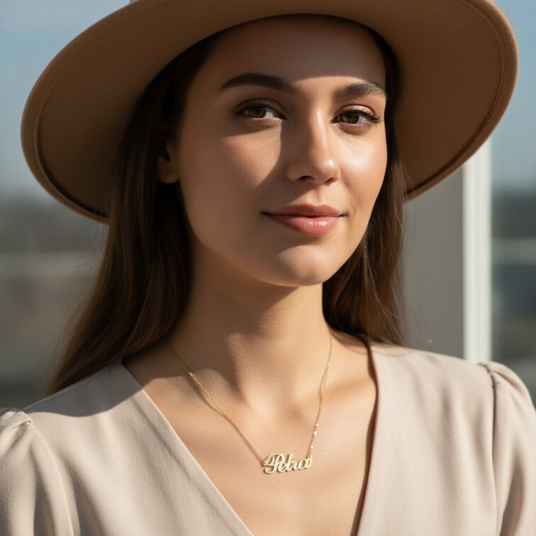 Řetízek z oceli se jménem Petra zlatá ocel