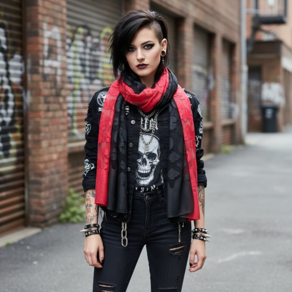 Elegantní šátek Dual Contrast 185x67cm - Hedvábí a viskóza