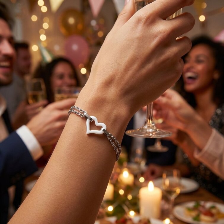 Dámský náramek z chirurgické oceli se srdíčkem CKR757